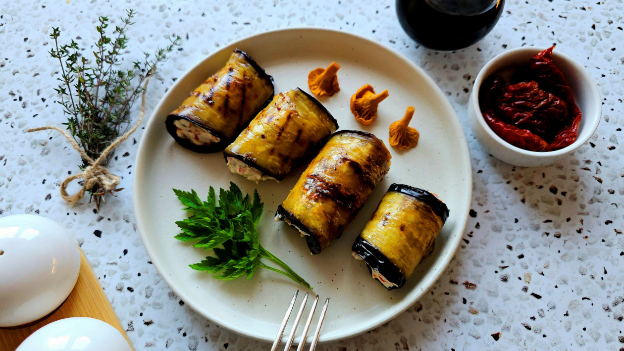 roladki z bakłażana z serkiem