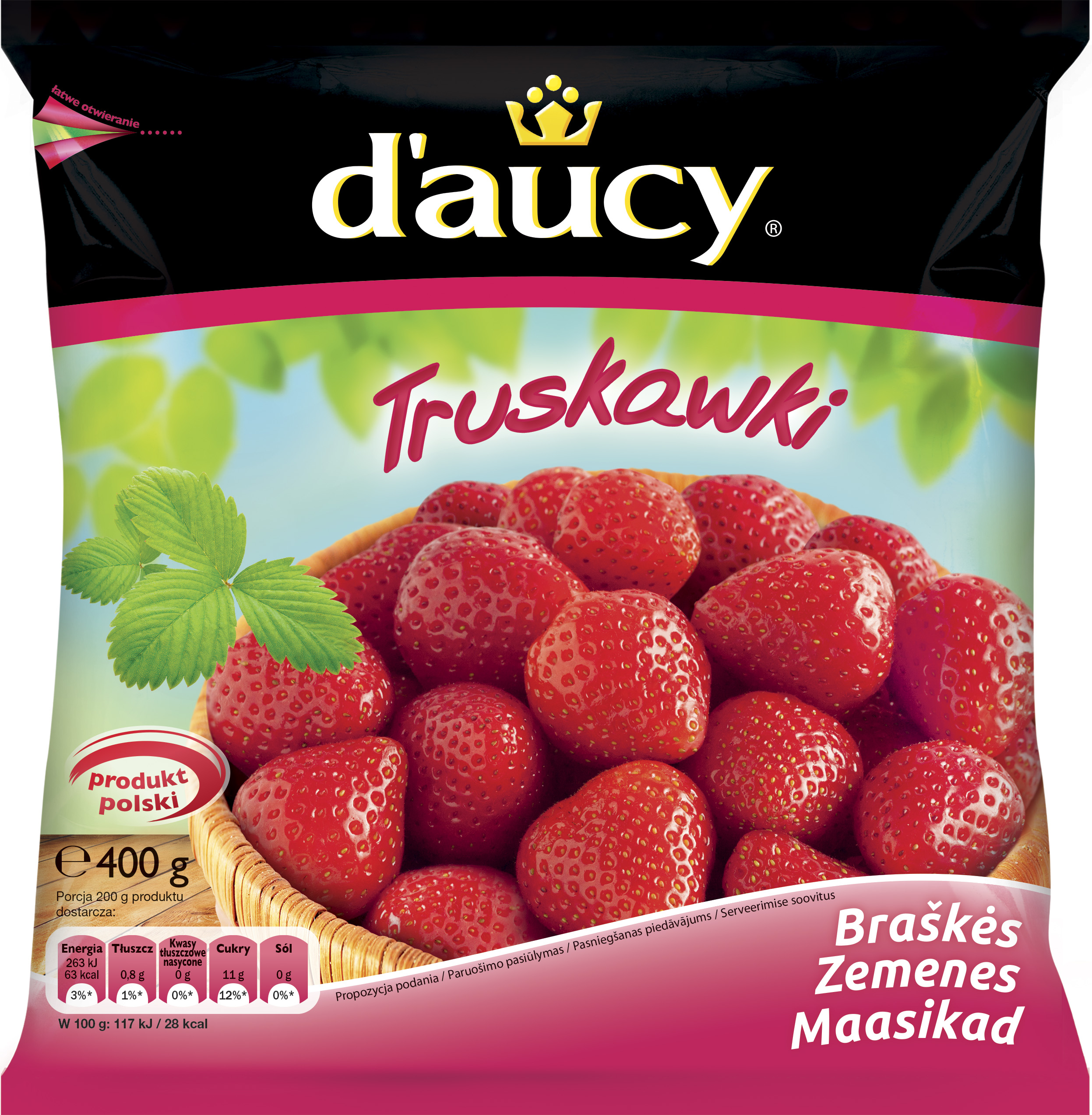 Mrożone truskawki d'aucy, 400 g